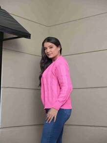 Women Cardigans - Màu Hồng Tươi - Xem 4