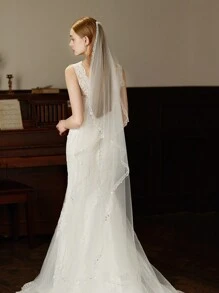 1 pieza Elegante peineta para el cabello de novia con perlas y lentejuelas para mujeres, fiesta nupcial, boda en la iglesia, a juego con el vestido de novia