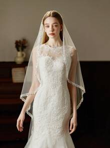 1 pieza Elegante peineta para el cabello de novia con perlas y lentejuelas para mujeres, fiesta nupcial, boda en la iglesia, a juego con el vestido de novia