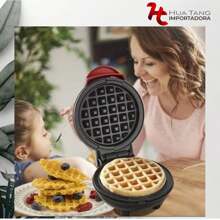 HUATANG Waffle Maker, Waflera Mini de 5in, Wafflera Eléctrica con Doble Planchas Antiadherentes, Desayuno Perfecto Waflera para Cocina Wafleras/Gofres/Hash Browns/Paninis, Corazón Rojo, 350W (Red)