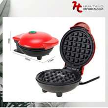 HUATANG Waffle Maker, Waflera Mini de 5in, Wafflera Eléctrica con Doble Planchas Antiadherentes, Desayuno Perfecto Waflera para Cocina Wafleras/Gofres/Hash Browns/Paninis, Corazón Rojo, 350W (Red)