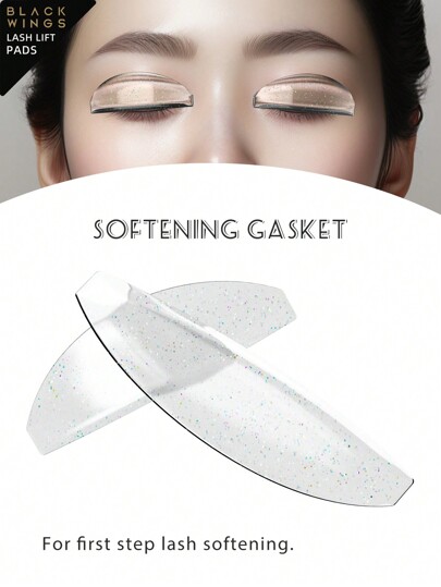 BLACKWINGS 1pair Reusable Eyelash Lifting Kit, Lash Perm Pad, Silicone Eyelash Lifting Pads, Eyelash Curler, Applicator, Eyelash Auxiliary Tool