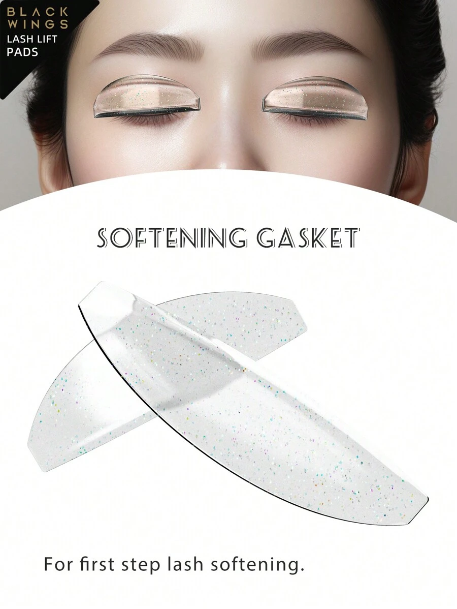 BLACKWINGS 1對可重複使用的睫毛捲曲套裝,睫毛定形墊片,矽膠睫毛捲曲墊片,睫毛捲曲器,應用劑,睫毛輔助工具 - 白色 - 查看 1