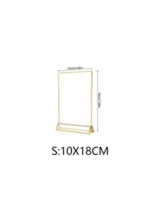 1/6 Stück Acryl Schilderhalter mit goldener Umrandung, klarer Papierhalter Tisch-Menüständer für Hochzeit, Büro, Restaurant, Tischplatzkartenhalter - 1 Stück - Übersicht 13