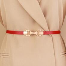 Adjustable Length Thin Belt With Buckle Decor For Dresses Halloween