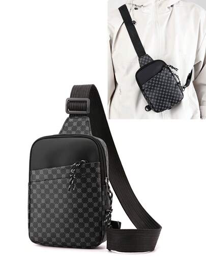 1PC PU Water-Proof Chest Bag Outdoor Sports Chest Bag Small Satchel Multi-Function Commuter Chest Bag Waist Bag Travel Work Weekend Summer Vacation Holiday Bum Bag Belt Bag Rider Bag Black Bag Hiking Student Multi-Functional Portable Fashion Casual Boyfriend Gifts Vintage Funny Gifts Christmas Purse Thanksgiving Gifts Hip Bag Retro Bag Valentine Day Holiday Essentials Stickers Winter Back To School Valentine Gifts Vintage The Sporty Life Gift Bag Pack Spring Vintage Bags School Supplies