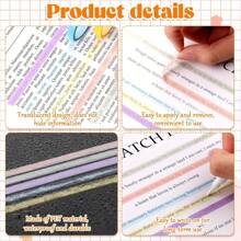 5/10 rollos de pestañas de índice fluorescentes y transparentes, tiras resaltadoras impermeables, adecuadas para marcadores de libros, notas, codificación de índices, pestañas de página (5m*6mm)