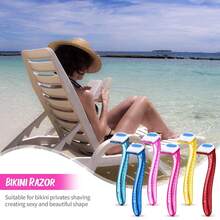 1pc Disposable T-Shaped Bikini Razor In Random Color For Women, Durable Travel Accessory For Pubic Hair Removal And Body Grooming - Multicolor - View 1