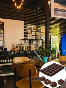 1入24格布朗尼巧克力矽膠模具，可用於烘焙蛋糕、餅乾、糖果和布丁 - 棕色 - 查看 8