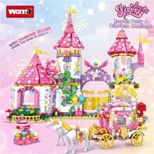 woma 夢幻星光城堡stem塑料積木玩具女孩夢想公主城堡馬車積木玩具粉色皇宮建設建造套裝教育積木玩具房間裝飾聖誕禮物,適用於女孩 - C0230 - 查看 1