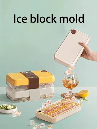 1pc Tray, Press Ice Mold Ice Cubes, Large Capacity Ice Maker, Household Ice Storage Box, Summer Kitchen Gadget