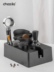 choxila 1pc Espresso Tamper Station And Espresso Knock Box , Black Tamping Station Plastic Coffee Tamper Stand, Portafilter Holder For 51/53/58mm Espresso Machine Coffee Accessories School Supplies Back To School