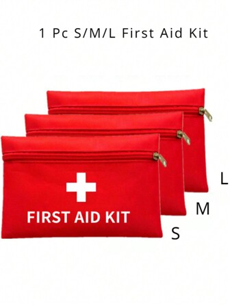 1pc Empty Portablle First Aid Kit S/M/L 3 Size Optional Empty Bag For Mini Medical Kit Compact Case Survival Emergency Bags Bag Household Medicine Pills Bandages Storage Bag Case Zipper Emergency Medical Kit