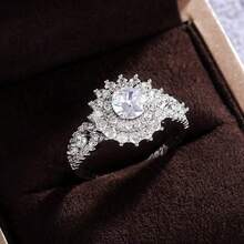 1pc Elegant White Zirconia Ring, Fashionable Design For Party/Gift