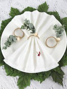 Handmade Green Leaves Napkin Rings 1/4/6/12piece Set, Foliage Napkin Rings Buckles,Beach Napkin Holders,Napkin Rings Bulk For Party Decoration,Dinning Table,Family Gatherings Wedding - Green - View 7