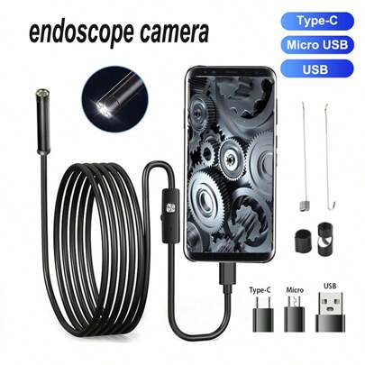 5mm/0.196in Mini Camera Industrial Cameras Endoscope 480P, Android Mobile Phone Camera, Pipeline Detection, Industrial, Automotive Repair, Carbon Deposition, Visual Repair, Air Conditioning Probe