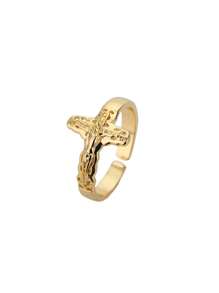 1 pièce Bague croisée latérale ouverte Jésus Christ Bague de bande chrétienne unisexe Cadeaux de bague de doigt