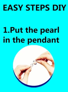 DIY Pearl Necklace Kit, Natural Faux Pearl Pendant Necklace Set, A Box Including 3 Pearls Opened From Oysters, All Real Pearls. Choose Your Favorite One And Put It In The Pendant. A Surprise Gift For Women To Make Their Own Necklaces.