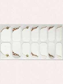 Miếng dán móng tay chống trầy xước 3D lập thể, họa tiết da báo ghép mảnh. - Nhiều màu - Xem 2