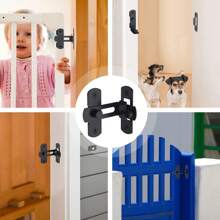 Khóa cửa chuồng 1 cái, Chốt cửa trượt, Khóa chốt cửa góc bằng thép không gỉ 90 và 180 độ, Khóa chặn cửa màn hình Khóa mắt móc Khóa cửa hai lần cho phòng tắm, ngoài trời, nhà để xe - màu đen - Xem 9