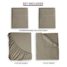 LUX DECOR 4 Pc Solid Color Plain Bed Sheets - Brushed Microfiber Sheet Set With Pillowcases, Deep Pocket Bedding Set For Ultimate Comfort - Lightweight And Breathable Cooling Sheet Set For Everyday Use - Graduation Gifts, Home Decor, Back-To-School Gift, Cozy Bedroom Essentials, Everyday Comfort, Gift Ideas, Luxury Bedding, Valentine's Day Bedroom, Spring Bedding Refresh, Guest Room Essentials, Dorm Room Bedding, Premium Bed Linens, Easy Care Sheets, Hypoallergenic Fabric, Year-Round Comfort, Master Bedroom Update, Matching Bedding Set, Hotel Quality Linens, Simple Style, Daily Living, Family Home - Màu be - Xem 4