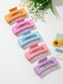 5 chiếc kẹp tóc nữ hình vuông, thiết kế đơn giản, nhiều màu - Nhiều màu - Xem 6