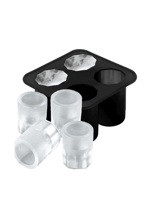 1pc Black Four-Cavity Ice Ball Mold Cylinder Shaped Ice Cube Tray