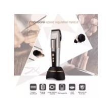 Kemei Điện Tóc KM-9160 Tông Đơ Cắt Tóc Có Màn Hình LCD Chuyên Nghiệp Tóc Lưỡi Gốm Tông Đơ Không Dây - Bạc - Xem 1