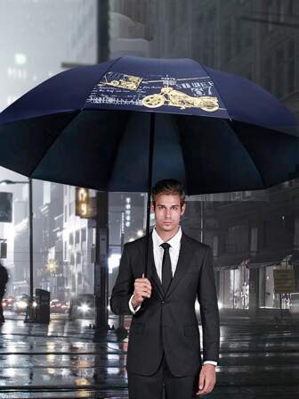 Hong Ye Extra Large 5-Person Black Coating Windproof Rain Umbrella, Reinforced Business Umbrella For Men And Women Can Be Used In Sunny And Rainy Days