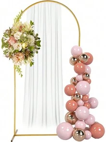 1.8m Simple Design Wedding Arch Set With 13pcs Accessories - Gold - View 2