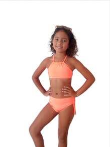 Young Girls Bikini Sets - 橘色 - 查看 5