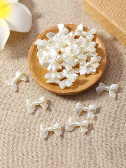 30pcs/Pack Pearl Color Bow Decor, Can Be Used For Necklace, Bracelet, Clothing, Headwear, Hangings. DIY Craft Materials Valentines