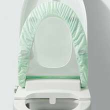 10pcs Extra Large Disposable 2-Layer Non-Woven Toilet Seat Covers, Universal For Travel, Hotel, Bathroom, Thick Waterproof Portable Toilet Mat, Bathroom Smart Toilet Seat Cover, Toilet Safety Isolation Pad