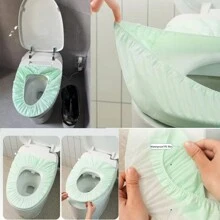 10pcs Extra Large Disposable 2-Layer Non-Woven Toilet Seat Covers, Universal For Travel, Hotel, Bathroom, Thick Waterproof Portable Toilet Mat, Bathroom Smart Toilet Seat Cover, Toilet Safety Isolation Pad