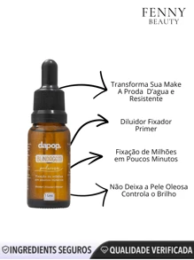 Blindagem Facial Alta Fixação Pré Maquiagem 3 em 1 Diluidor Fixador e Primer 15ml - Dapop Festa Junina - Branco - Visão 4