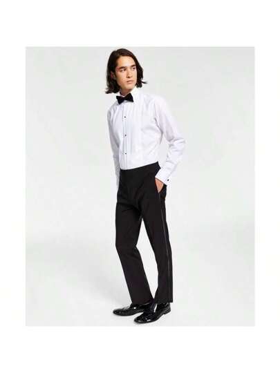 Men's Slim-Fit Infinite Stretch Black Tuxedo Suit Pants