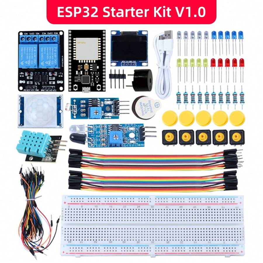 Kit de inicio TSCINBUNY ESP32 para programación de Arduino, kit de inicio electrónico talla grande vendido, esp-32 desarrollo de versión completa con instrucciones manuales y códigos