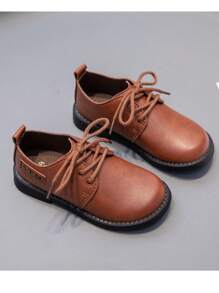 Children Matte Leather Shoes For Boys, Performance & Formal Wear PU, Suitable For Spring And Summer - Brown - View 3