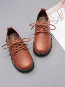 Children Matte Leather Shoes For Boys, Performance & Formal Wear PU, Suitable For Spring And Summer - Brown - View 5