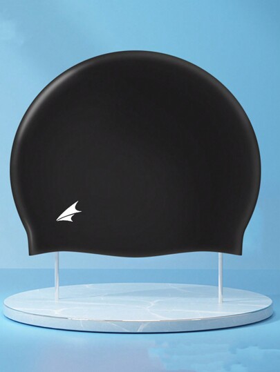 قبعة سباحة سيليكون سوداء قطعة واحدة، ضروريات الشاطئ، اكسسوارات الشاطئ، طفاية حمام السباحة