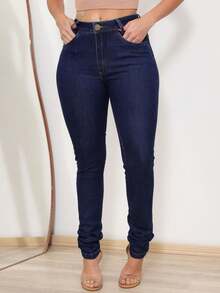 Women Jeans - 淺色水洗藍 - 查看 7