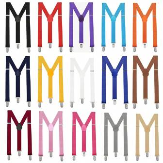 1pc Men's Adjustable Solid Suspender,Adjustable Elastic Y Style Suspender With Strong Metal Clips,Extended-Length Suspender(60-95cm/23.62-37.4") For Going Out Outfit Wedding Party And For Gift Halloween Accessories, Halloween Costumes Autumn-Winter Accessories Halloween Costume,Suitable For Teens, Youth,Men,Casual, Outdoor, Athletic, Vacation, Graduation Gifts, Birthday, Daily Wear