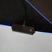 1pc Grey Rgb Backlit Gaming Mouse Pad For Desktop/laptop