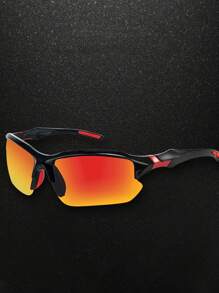 2024 新款男女偏光运动眼镜，防风眼镜，适合骑行、棒球、跑步、钓鱼、高尔夫和驾驶 - 紅色 - 查看 1