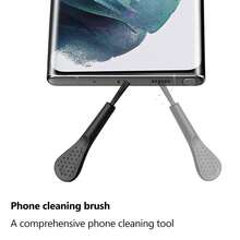 [4+1] 4入組黑色防塵塞+1入清潔刷套裝，適用於 iPhone，金屬防塵塞蓋充電口保護蓋，適用於 iPhone 14 Pro Max 13 12，AirPods，iPad 和所有 Lightning 裝置 - 黑色 - 查看 5