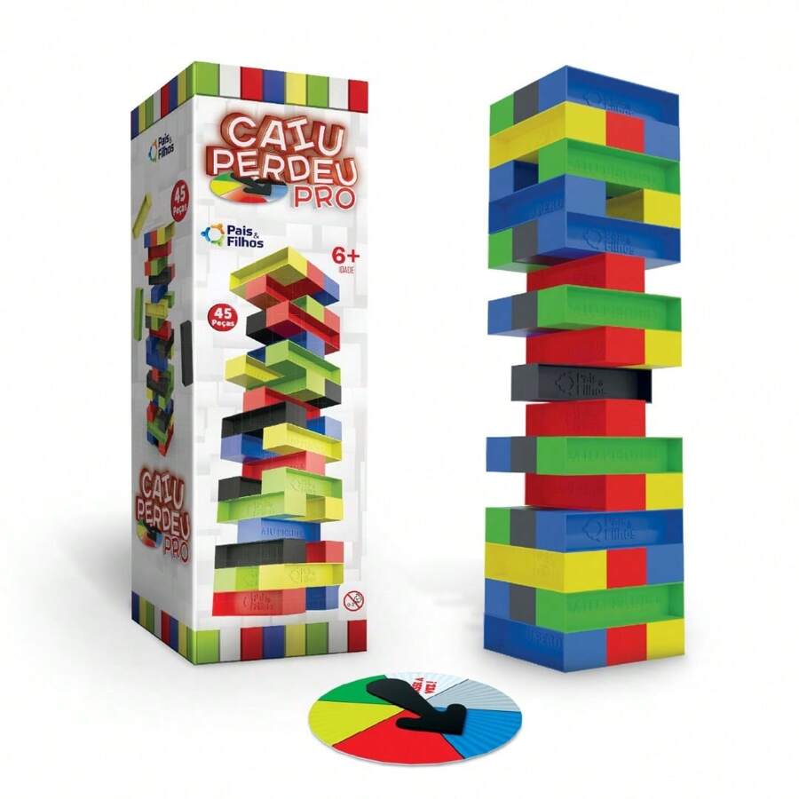 Caiu Perdeu Pro Jogo de Mesa Brinquedo Colorido 45 Peças Pais e Filhos 790694