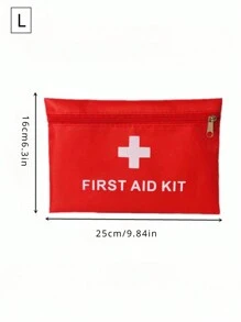 1 Peça saco vazio portátil de tamanho Pequeno/Médio/Grande de Kit de Primeiros Socorros opcional, para Kit Médico Compacto de Emergência, Bolsa para Armazenamento de Pílulas, Curativos e Remédios, Bolsa com Zíper para Kit Médico de Emergência. - Vermelho - Visão 5