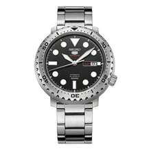 Seiko Reloj de hombre de 5 deportes con esfera negra automática - Negro - Ver 1