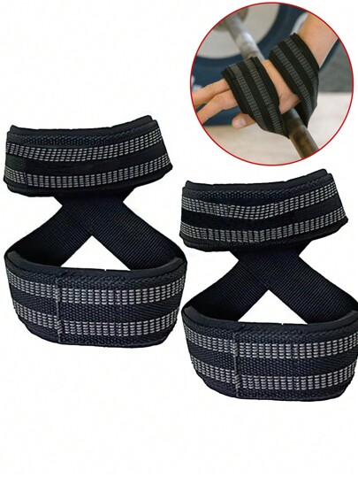 MKAS 1 pereche curele de ridicare figura 8 pentru îndreptări și powerlifting pentru bărbați și femei, cross training, curele puternice pentru încheietura mâinii, curele pentru îndreptări, accesorii pentru sală, sport, sală de sport, exerciții acasă, accesorii sport, accesorii pentru sală, accesorii CrossFit