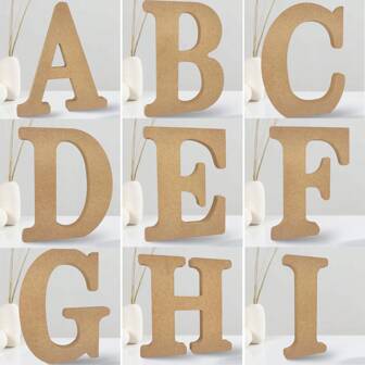 8 Inch Designable Wood Letters, Unfinished Wood Letters For Wall Decor Decorative Standing Letters Slices Sign Board Decoration For Craft Home Party Projects Best Gifts Birthday